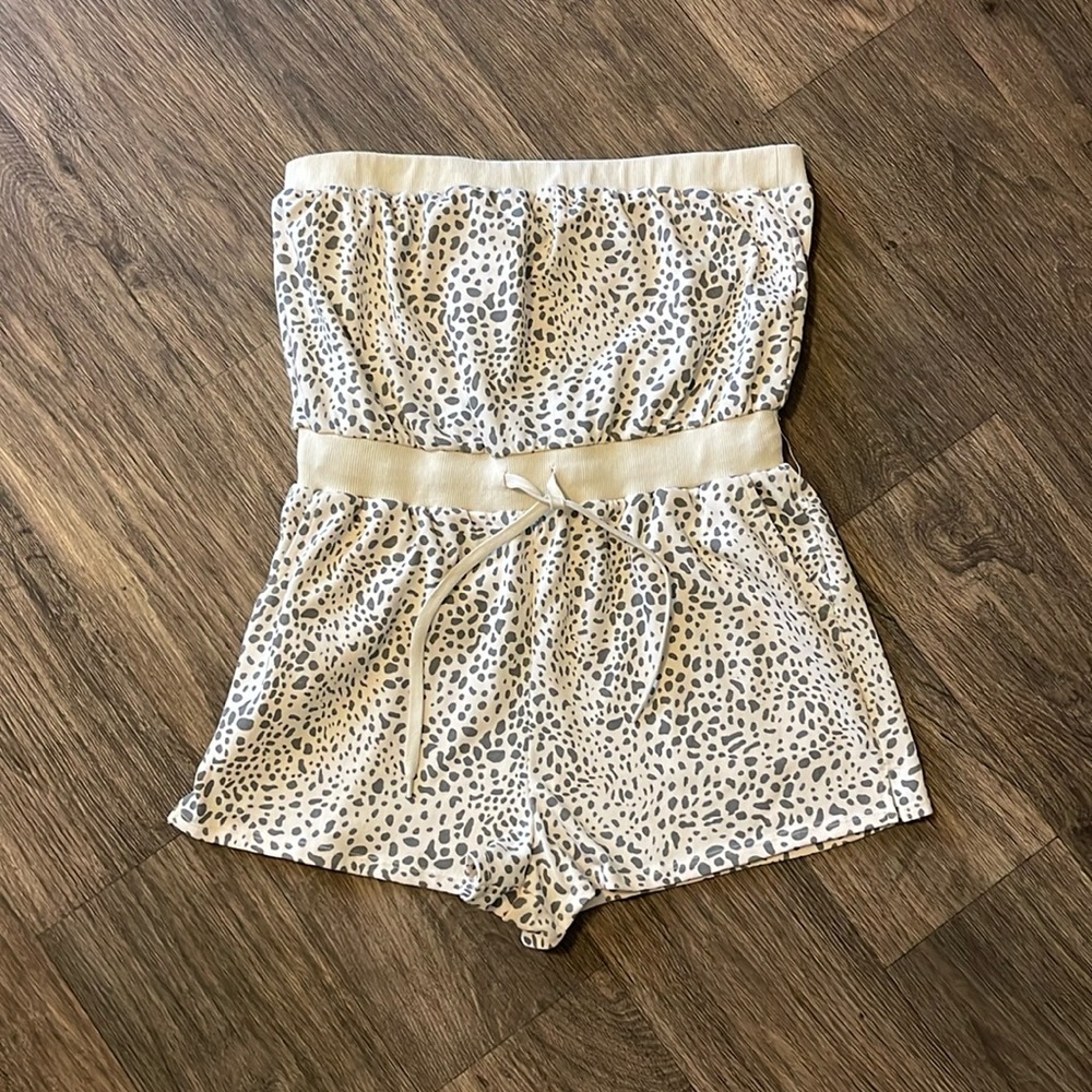 Leopard romper/ swimsuit cover